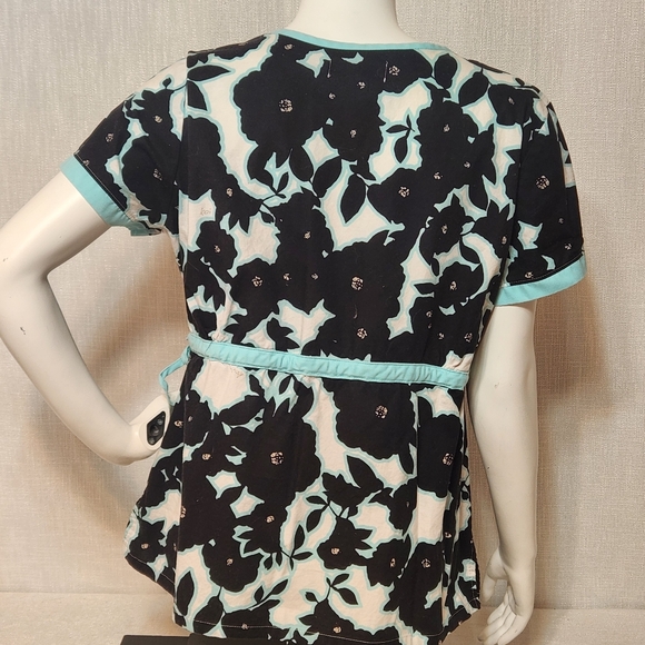 Koi Blue Black Belted Cotton Style 115PR Large - Picture 5 of 9